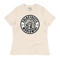 Cream-colored shirt with black Goldstreet’s Worldwide logo in ring-spun combed cotton