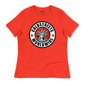 Red T-shirt with Statue of Liberty logo in pre-shrunk ring-spun combed cotton