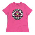 Pink t-shirt with Goldstreet’s Worldwide logo in ring-spun combed cotton design