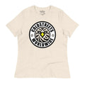 Cream-colored t-shirt with Goldstreets Worldwide logo in ring-spun combed cotton