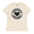 Cream-colored t-shirt in ring-spun combed cotton with Coldstreets Worldwide logo heart design