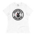 White T-shirt in ring-spun combed cotton with peace sign logo and Coldstreets Worldwide text