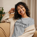 Gray Washington t-shirt made of pre-shrunk ring-spun combed cotton with a beige cardigan