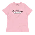 Pink T-shirt featuring Cold Streets Wisconsin text in pre-shrunk ring-spun cotton